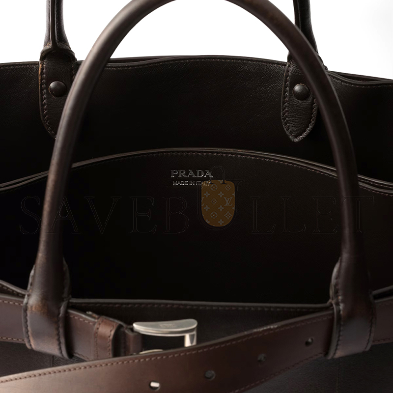 PRADA BUCKLE NAPPA LEATHER BAG WITH BELT 2VG126 (48*34*18cm) PRADA BUCKLE NAPPA LEATHER BAG WITH BELT 2VG126 (48*34*18cm)